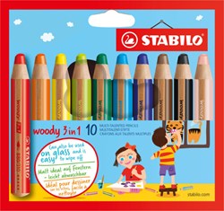 Stabilo Woody 3 in 1 Farbstift Etui mit 10 Farben - Multitalent
