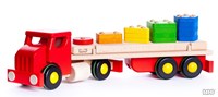 Bajo houten vrachtwagen - Sorteerspeelgoed voor kinderen - 50 cm