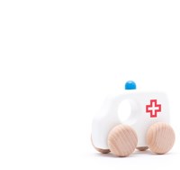 Bajo Holzspielzeug Ambulanz - klassisches Holzfahrzeug 10 cm