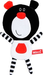 Mom's Care baby speelgoed knuffeldoekje Teddy Boo zwart contrast