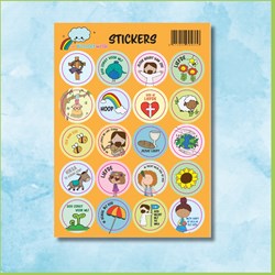 de Wonderwolk Stickerbogen orange mit biblischen Botschaft Stickern