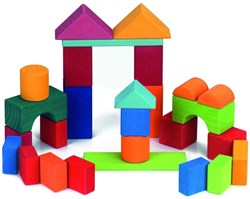 nic houten bouwblokken speelgoed set 27-delig multicolor creatief
