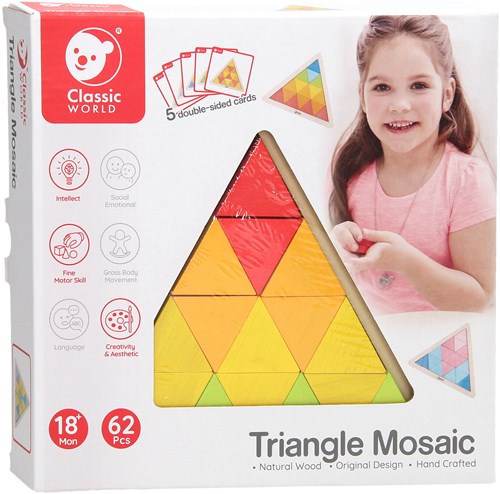 Classic World houten mozaïekpuzzel educatief speelgoed 67 stuks