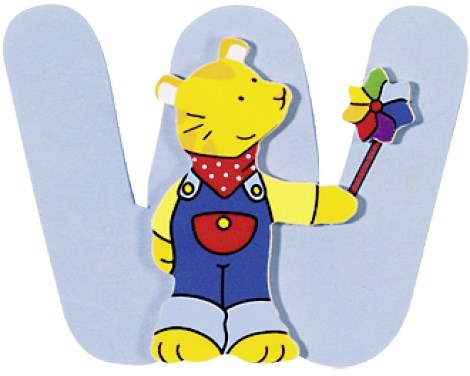 Goki houten letter W decoratie voor kinderkamer - kleurrijk speelgoed