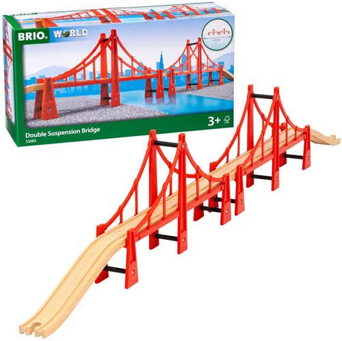 Brio houten hangbrug - Dubbele brug voor treinset - 33683-3