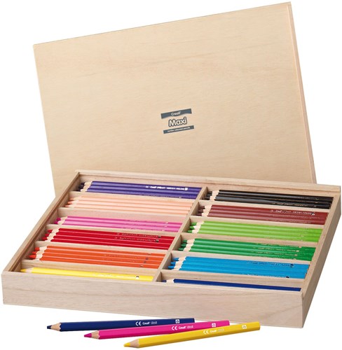 Creall Maxi kleurpotloden opbergdoos 147-delig kleurset