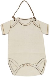 Playwood houten babyromper decoratie met hanger - DIY kraamcadeau