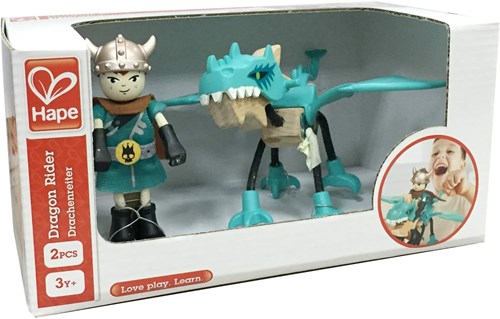 Hape draken speelset Viking drakenrijder houten speelgoed-3