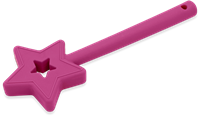 ARK Therapeutic kauwspeelgoed toverstaf magenta voor kinderen sensorisch Toverstafvormig kauwtool met sterpunt, geschikt voor kauwen met kiezen en voortanden.
