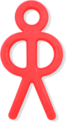 ARK Therapeutic bijtspeelgoed stick figuur rood kauwspeeltje kinderen Kauwbaar poppetje met lange armen om ook de achterste kiezen te bereiken.