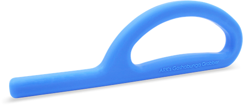 ARK Therapeutic kauwspeelgoed Goshabunga Large Grabber Smooth blauw XXT Extra grote handkauwtool voor tieners en volwassenen om de kaak te trainen en te kauwen.