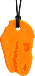ARK Therapeutic kauwketting dinosaurus sensorisch speelgoed oranje XXT Stevige, brede kauwketting in T-Rex-vorm, geliefd bij dinofans, voor kinderen en volwassenen.
