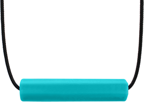 ARK Therapeutic kauwketting sensorisch speelgoed Krypto-Bite XT teal Horizontaal hangende, kleine kauwketting als alternatief voor kraag- of mouwkauwen, voor kinderen en volwassenen.