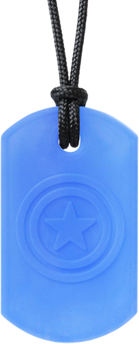 ARK Therapeutic kauwketting speelgoed Super Star blauw XT medium Brede, stervormige kauwketting voor stevige kauwers, met een zijde ster en een gladde zijde.