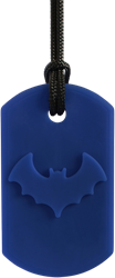 ARK Therapeutic kauwsieraad ketting Bat Bite donkerblauw sensorisch speelgoed Kauwketting met vleermuismotief voor stevige kauwers die sensorische steun zoeken.