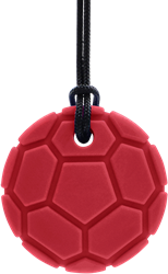 ARK Therapeutic kauwsieraad voetbal rood XT - bijtketting voor kinderen Brede, ronde kauwketting in voetbalvorm voor stevige kauwers.
