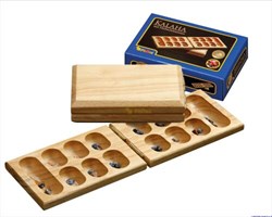 Philos Kalaha reisspel van hout - strategisch bordspel voor kinderen