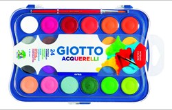 Giotto verfdoos waterverf 24 kleuren 30mm met penseel voor kinderen