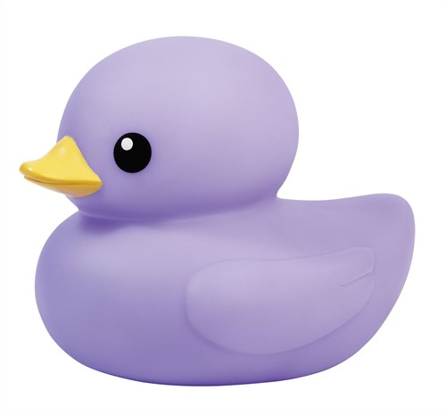Tolo Baby badeendje rubber paars 12 cm - badspeelgoed met vanillegeur