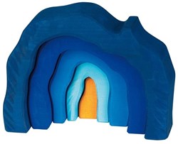 nic Holz Höhlen-Spielzeug blau - pädagogisches Bauspiel Glückskäfer