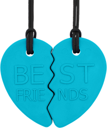 ARK Therapeutic kauwsieraad vriendschapshart set - speelgoed Set van 2 halve-hartkauwkettingen om samen met een vriend(in) te dragen.