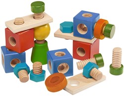 nic houten bouwset schroeven - kleurrijk constructiespeelgoed voor kinderen