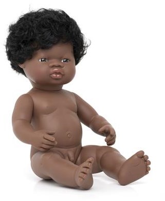 Miniland pop Afrikaanse jongen 38cm realistisch educatief speelgoed-2