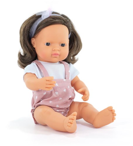 Miniland Puppe Europäisches Mädchen 38cm - Spielzeugpuppe realistische Details