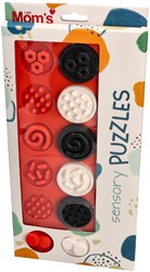Mom's Care sensorisch speelgoed XL contrast puzzel wielen zwart-wit