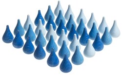 Grapat houten mandala regendruppels blauw open ended speelgoed 36 stuks