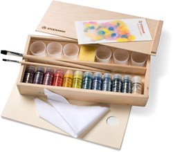 Stockmar aquarelverf set luxe kist 12 kleuren 20 ml schilderen