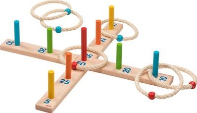 Goki houten ringwerpspel - behendigheidsspel met 6 sisal ringen-3