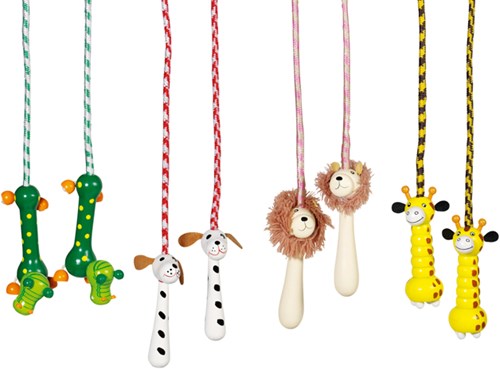 Goki Springseil Tiere mit Holzgriffen - Kinderspielzeug-2