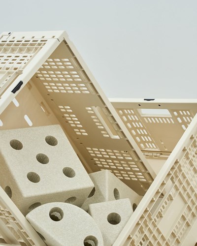 Modu Aufbewahrungsbox Spielzeug Aufbewahrung sand grey stapelbar grau-3