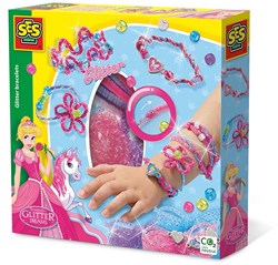 Ses glitter armbanden knutselset - armbandjes maken met kralen en stickers
