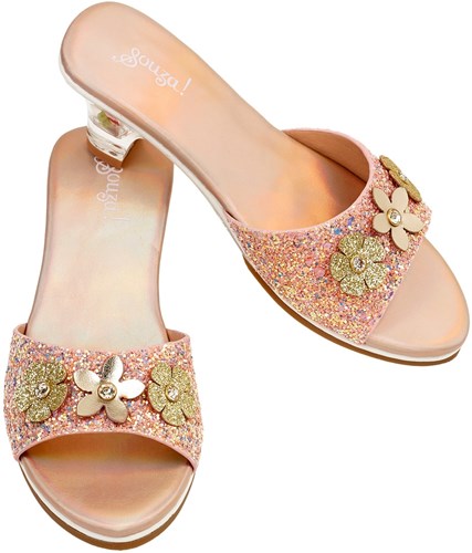 Souza for Kids slipper met hak Clarisse zalm metallic maat 30-31 kinderschoenen