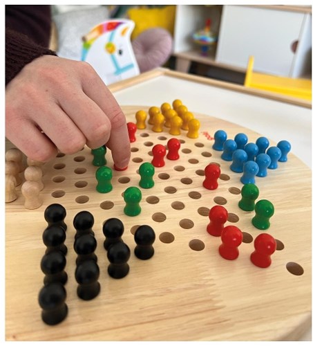Goki Holz Halma Brettspiel strategisches Familienspiel 2-6 Spieler-2