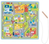 Goki houten magneet doolhof educatief speelgoed stad thema-2