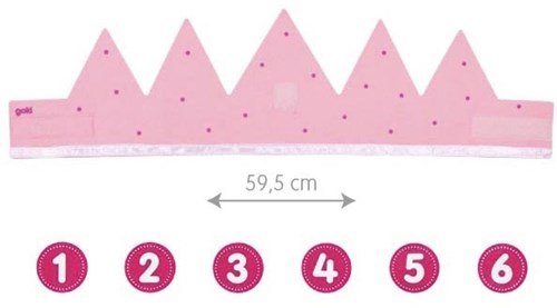 Goki verjaardagskroon - roze feestkroon voor kinderen-2