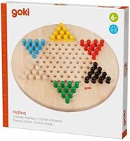 Goki Holz Halma Brettspiel strategisches Familienspiel 2-6 Spieler-3