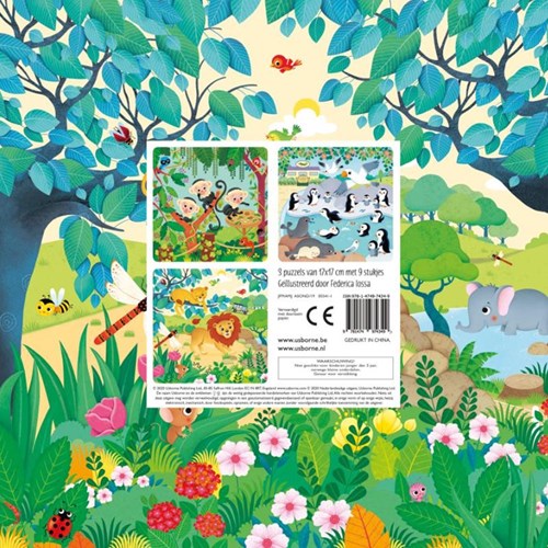 Usborne Buch - 3 Puzzles Zoo Karton Interaktives Spielzeug-2