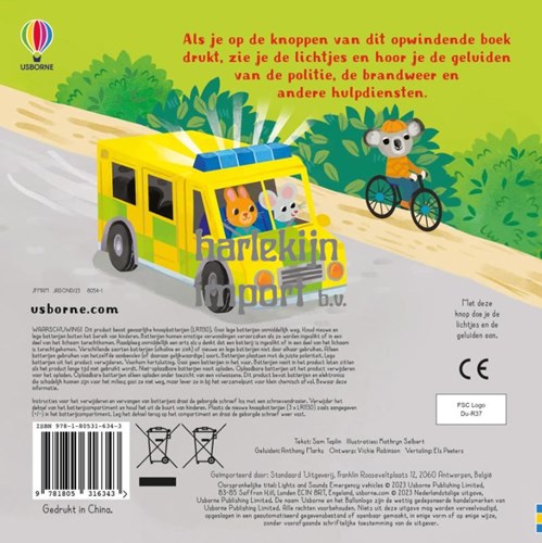 Usborne Kinderbuch Einsatzfahrzeuge Licht und Ton Pappbuch-2