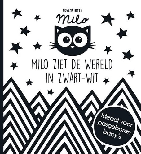 Oogappel kartonboekje baby zwart-wit Milo ziet de wereld 0+