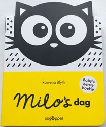 Oogappel babyboek Milo's dag zwart-wit contrasten 0+ maanden