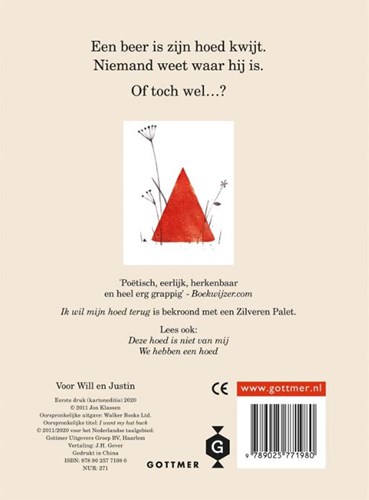 Gottmer kinderboek Ik wil mijn hoed terug karton 4+ prentenboek-2