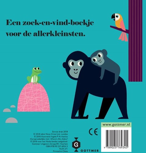 Gottmer flapjesboek zebra kartonboek voor peuters 2+ dieren-2