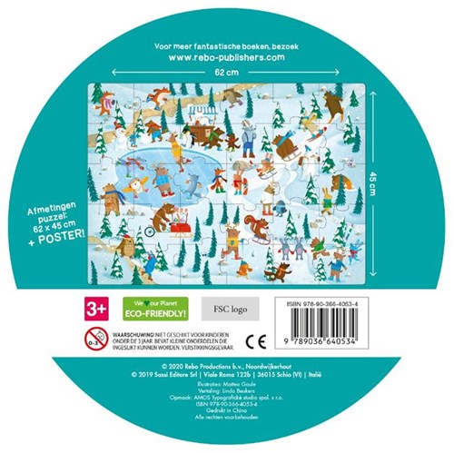 Rebo dieren puzzelboek - dieren op het ijs - boek met puzzel 3+-2
