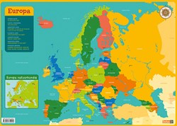 Deltas edukative Tischunterlage Europa Karte - bunte Lernunterlage für Kinder