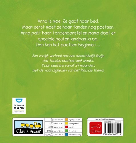 Clavis kinderboek tandenpoetsen Anna poetst haar tanden 2plus-2