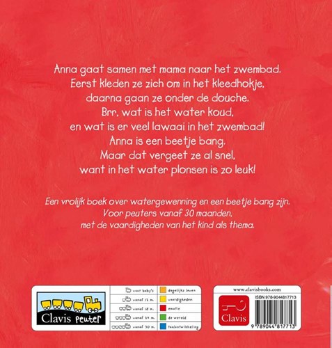 Clavis kinderboek Anna in het zwembad peuterboek watergewenning 2+-2